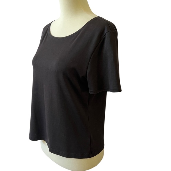 ELLEN TRACY SS TEE SHIRT LG PETITE SILK ELEVATED ESSENTIAL MINIMALIST TIMELESS - Picture 4 of 11